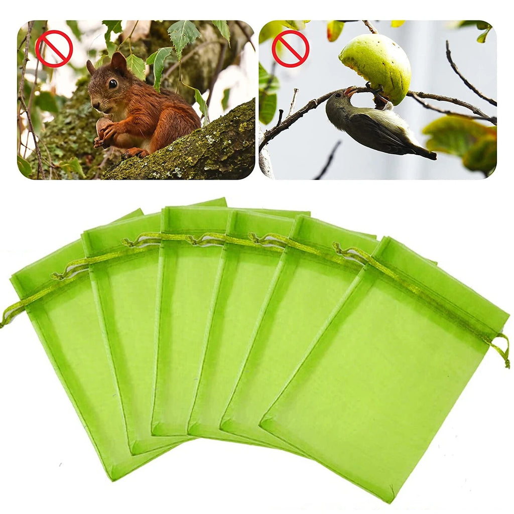 50PCS Vegetable Garden Fruit Protection Net Bags - Mesh Insect Proof Organza Bags 20x30cm