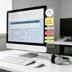 4pcs Acrylic Computer Monitor Right Side Memo Board, for Sticking Notes, Memos