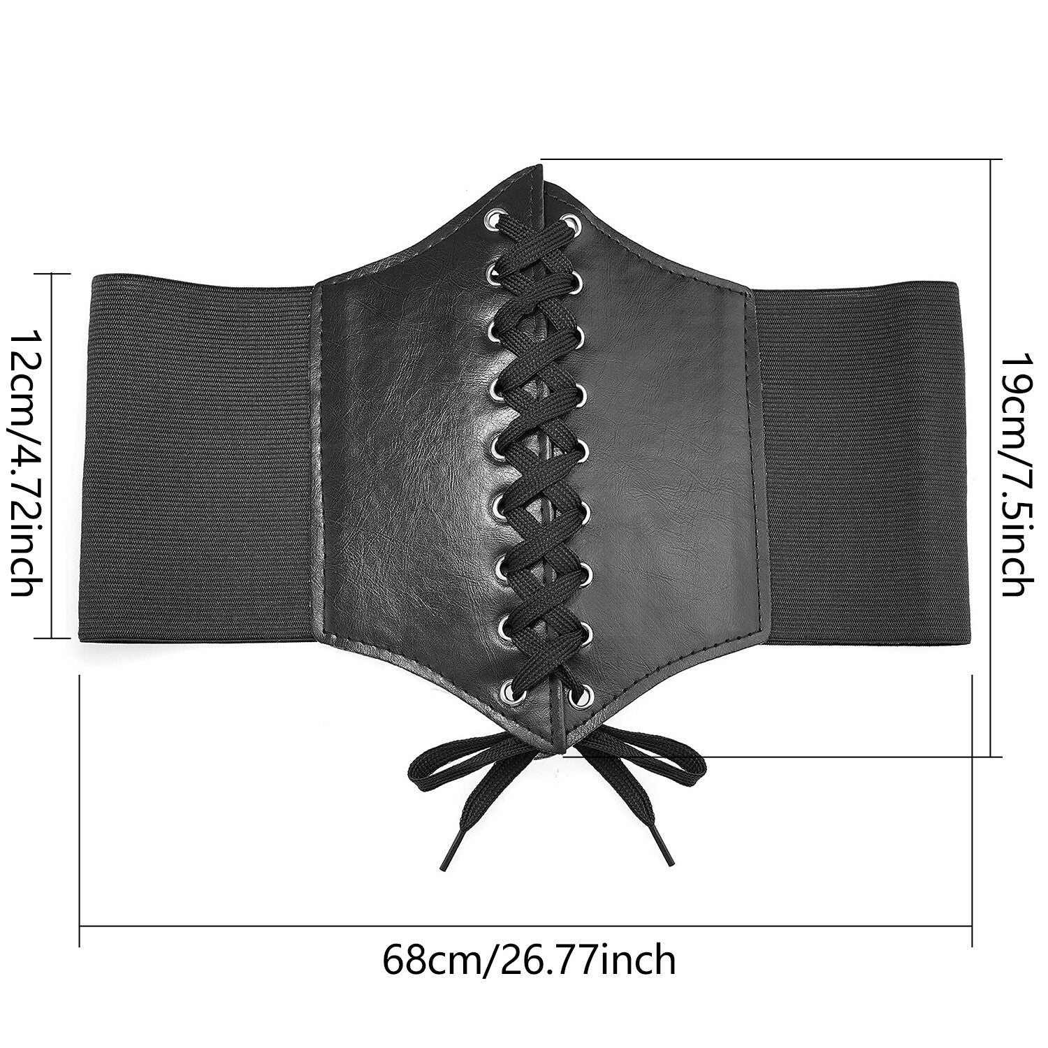 2PCS Women’s Body Shaper Buckle Wide Waist Belt - Elastic Underbust Corset Belt Black