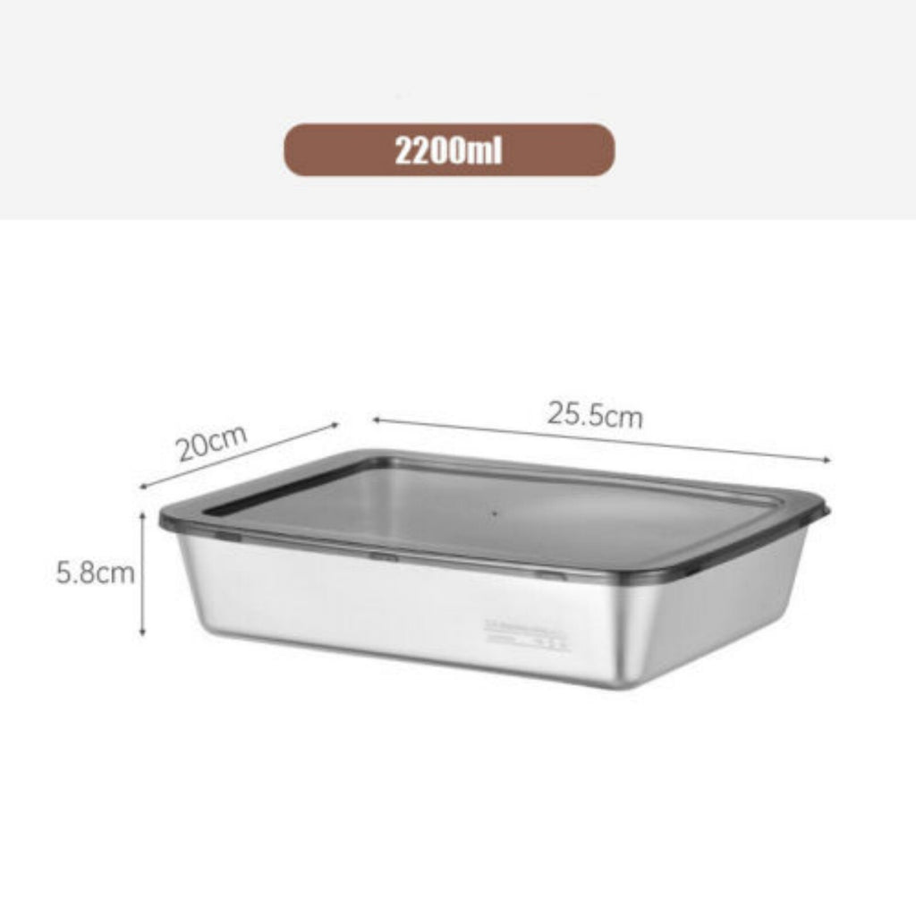 9PCS 2200ML Stainless Steel Food Storage Containers Airtight Lunch Boxes with Lids