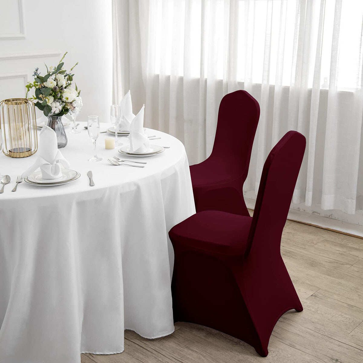 6 Pack Stretch Chair Covers – Spandex Full Seat Covers for Banquet, Wedding, Party and Events