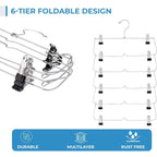 2 Pack 6 Tier Skirt and Pant Hangers with Clips - Space Saving Multi Hangers for Closet Storage