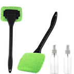 Car Windscreen Window Cleaning Brush Microfibre Pad With Empty Spray Bottle Kit