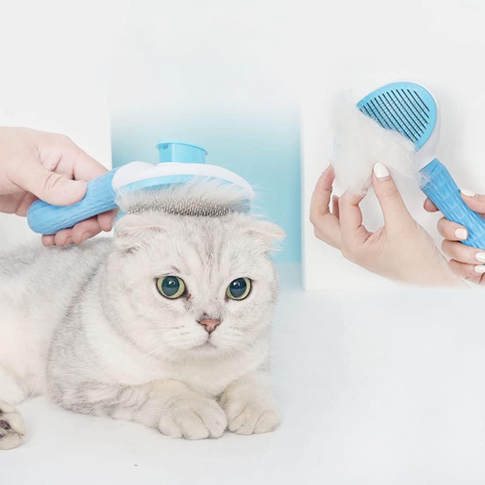 Pet Grooming Brush Self-Cleaning | Dog Cat Deshedding Comb Fur Remover Tool