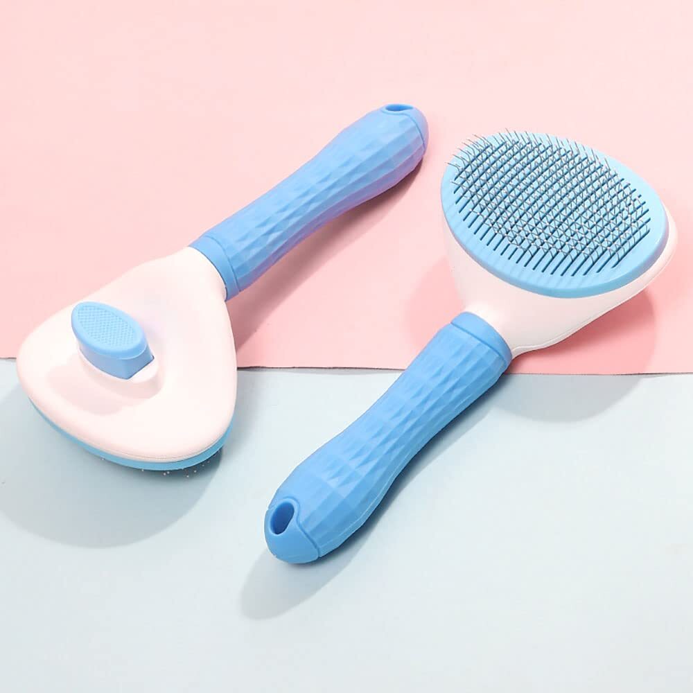 Pet Grooming Brush Self-Cleaning | Dog Cat Deshedding Comb Fur Remover Tool