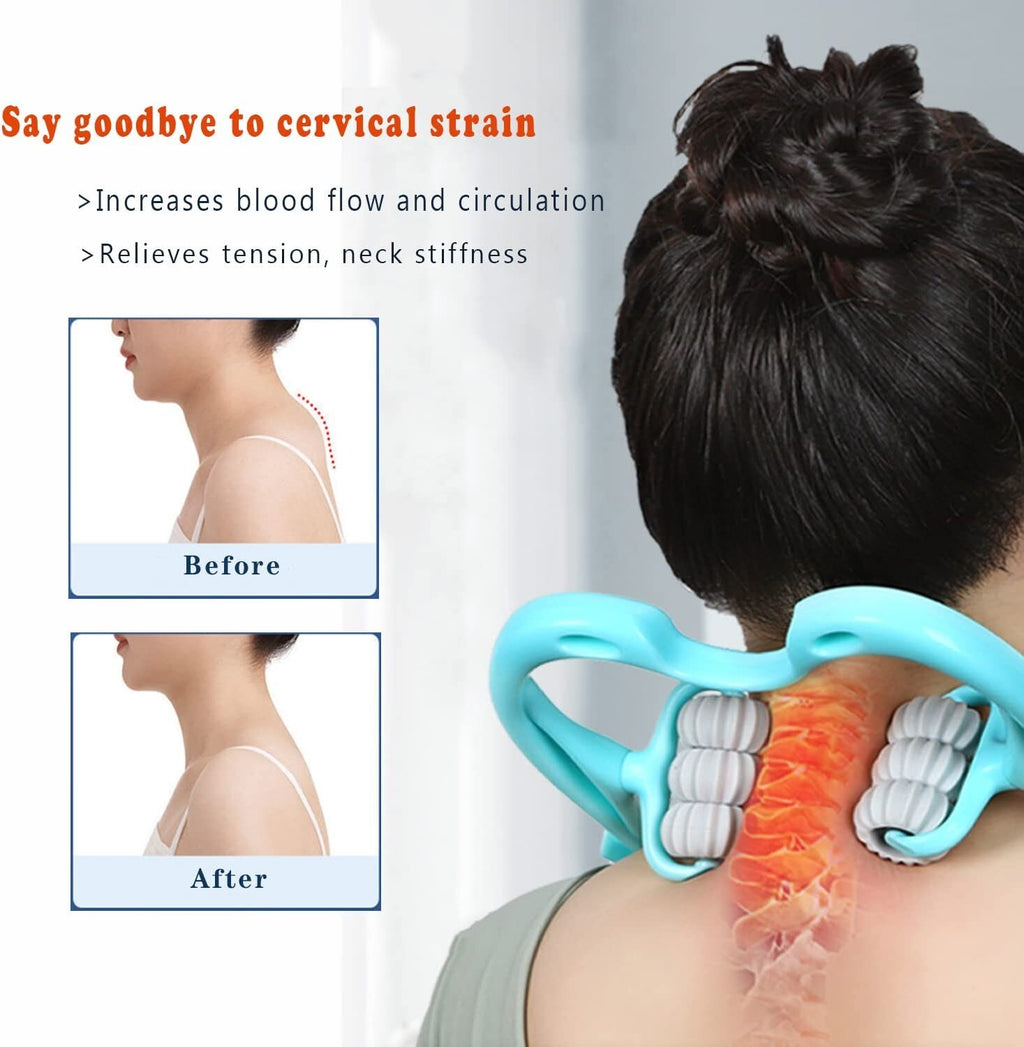 Neck massager on the neck