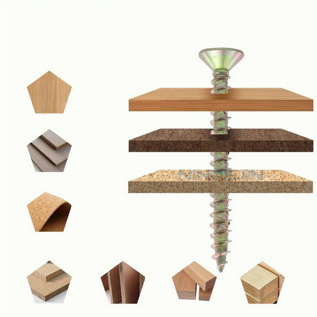 100PCS M4 Chipboard Screws – Carbon Steel Phillips Flat Head Self-Tapping Wood Screws (50mm / 60mm)