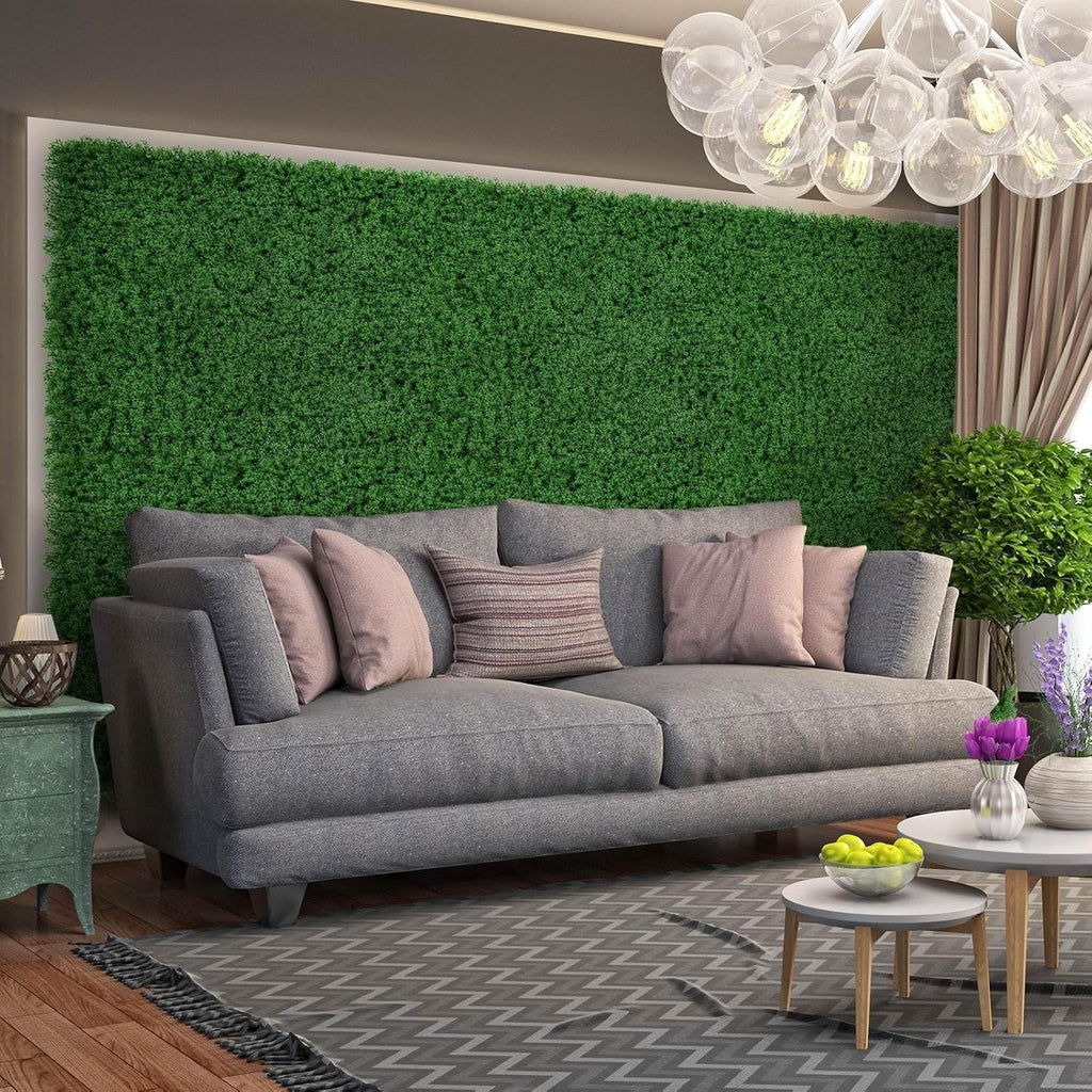 4PCS Artificial Plant Wall Panels 60x40cm - Fake Grass Hedge Vertical Garden Ivy Mat