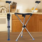 Foldable Walking Cane Chair Adjustable Portable Seat Stool Lightweight Mobility Aid