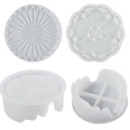 6PCS Flower Silicone Coaster Mold Set - Resin Casting Epoxy Coaster Moulds with Holder