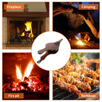 Fireplace Bellows Wooden Air Blower with Cast Nozzle - Hand Bellow Pump Fire Tool in S M L