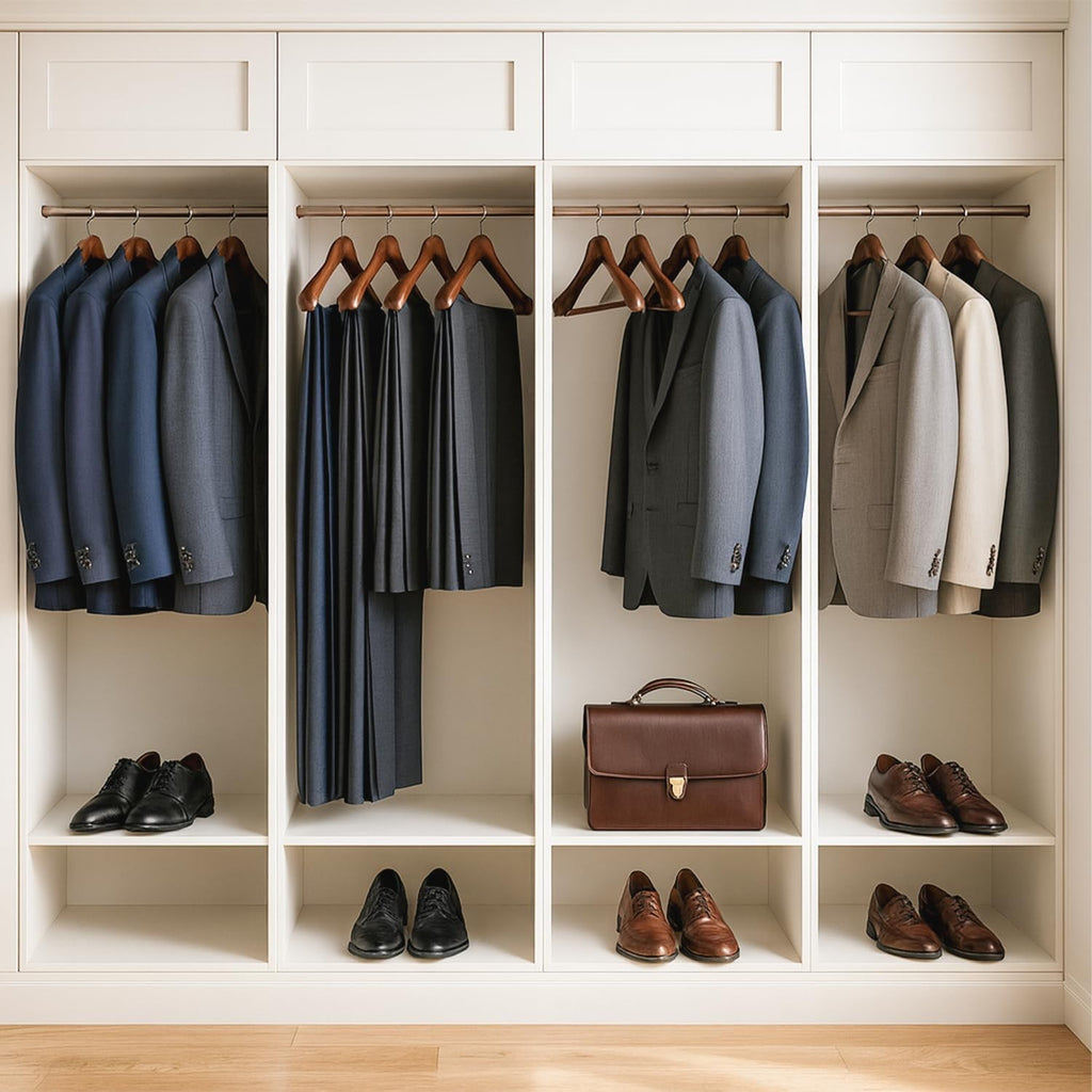 12 Pack 44.5cm Wide Shoulder Wooden Coat Hangers - Heavy Duty Suit Jacket Hangers Walnut