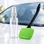 Car Windscreen Window Cleaning Brush Microfibre Pad With Empty Spray Bottle Kit