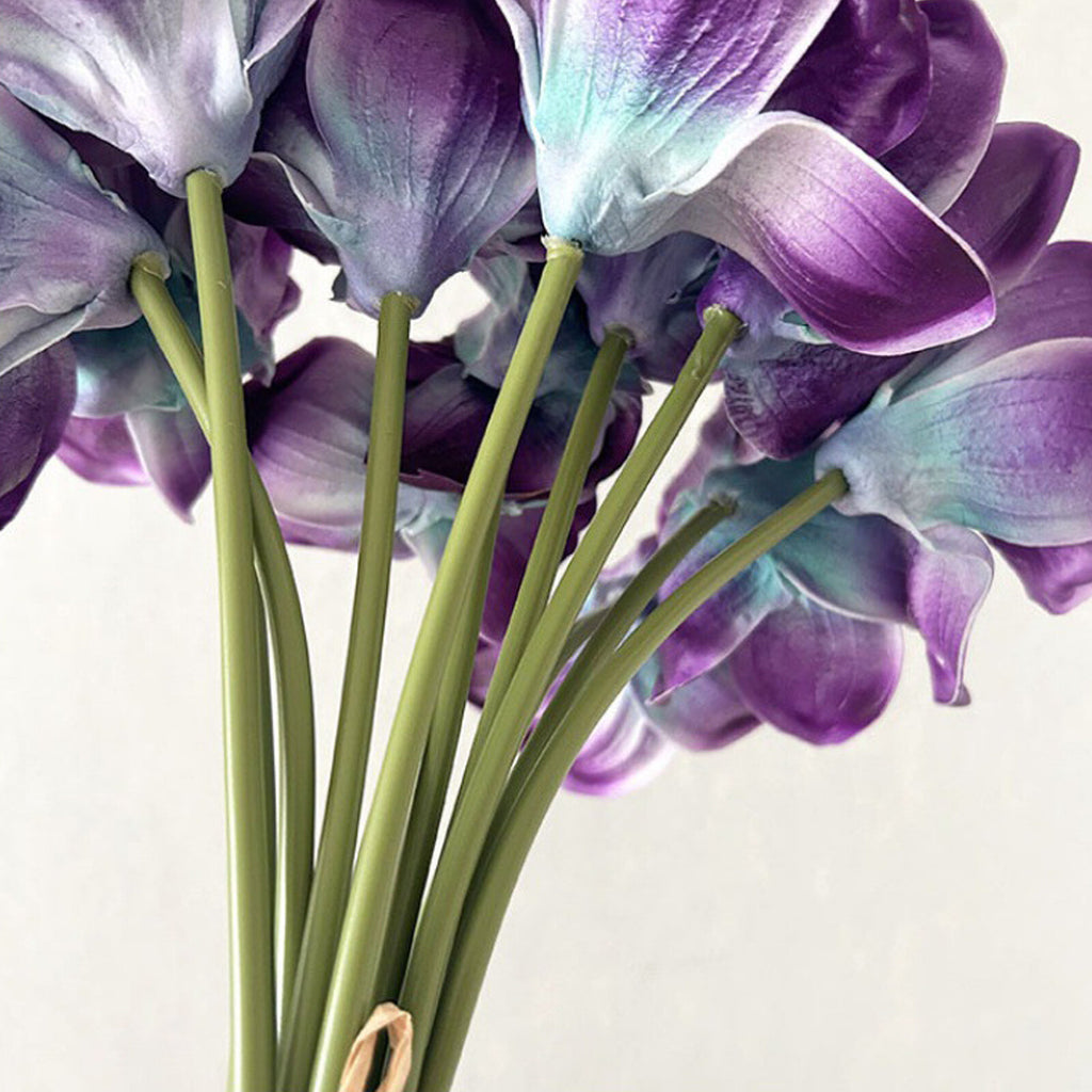 1PC Artificial Orchid Stem - Purple Turquoise Faux Flower Branch for Home and Event Decor