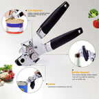 2PCS Stainless Steel Can and Bottle Opener - Manual Heavy Duty 3 in 1 Kitchen Opener
