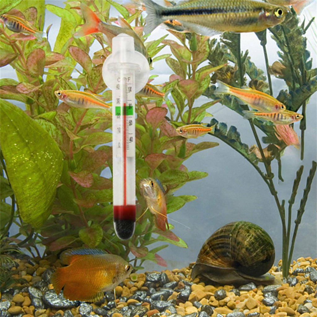 5PCS Aquarium Thermometer Glass Fish Tank Temperature Meter with Suction Cup