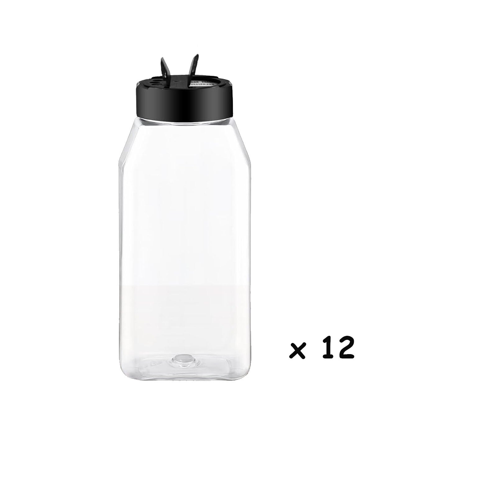 6/12/24/36pcs 100ml Clear Square Spice Jars with Lids | Plastic Herb Seasoning Storage Bottles