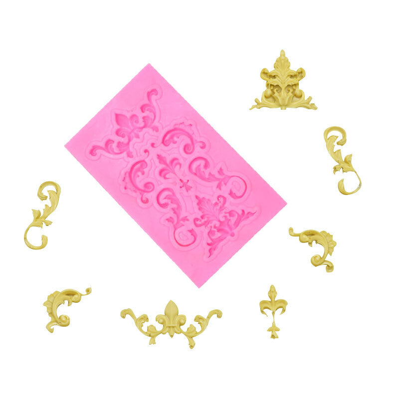 2PCS Vintage Baroque Silicone Fondant Mould – Cake Border Relief Sugarcraft Decorating Mold
