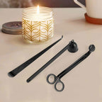3pcs Stainless Steel Candle Care Tool Set | Wick Trimmer Snuffer & Hook Kit