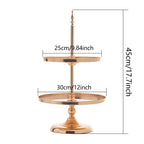 2 Tier Gold Mirror Cake Stand for Wedding, Birthday & Dessert Display