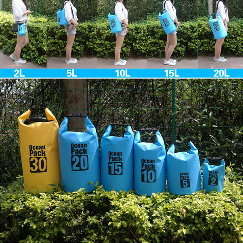 Waterproof Dry Bag Sack | Roll Top Outdoor Bag for Fishing Camping Kayak Canoeing 2/5/10L