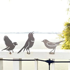 5pcs Rusty Bird Silhouette Garden Decor | Metal Bird Ornaments with Rustic Patina