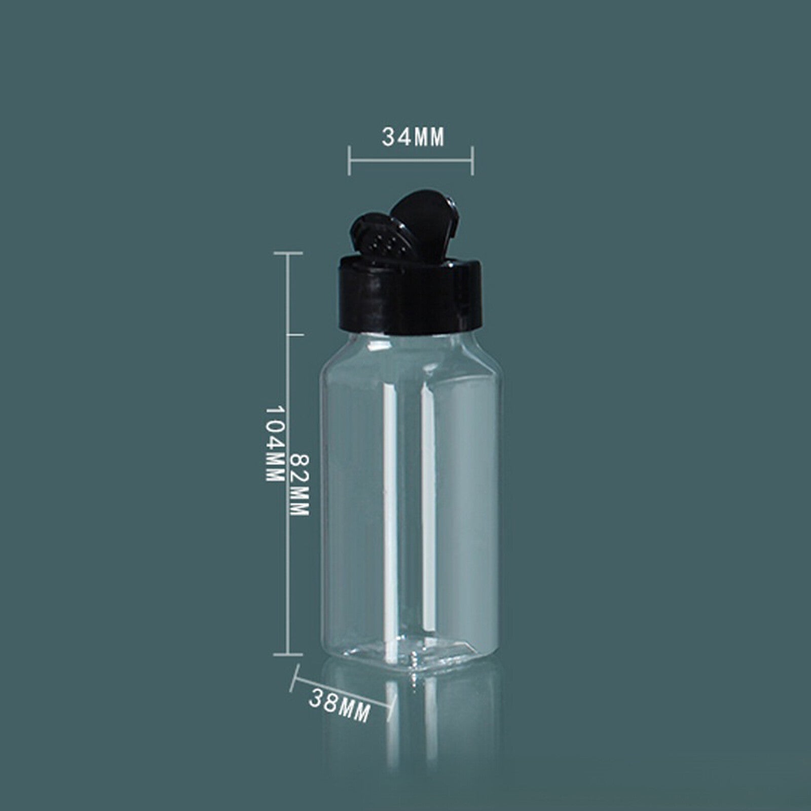 6/12/24/36pcs 100ml Clear Square Spice Jars with Lids | Plastic Herb Seasoning Storage Bottles