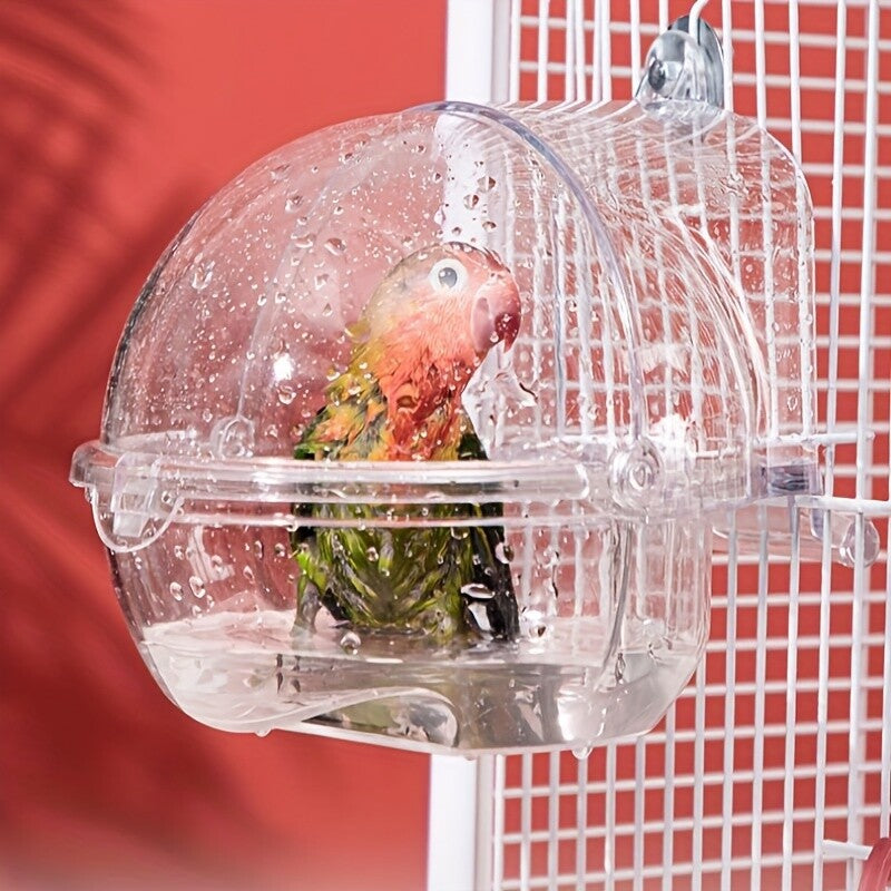 Round Hanging Bird Bath Tub for Cage – Plastic Parrot Bird Bath Bowl for Small Birds