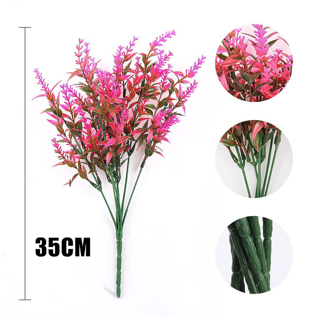 30PCS Artificial Lavender Flowers – UV Resistant Outdoor Faux Plants Garden Decor