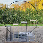 3PCS Black Metal Geometric Flower Stands Wedding Event Plant Display Pedestals