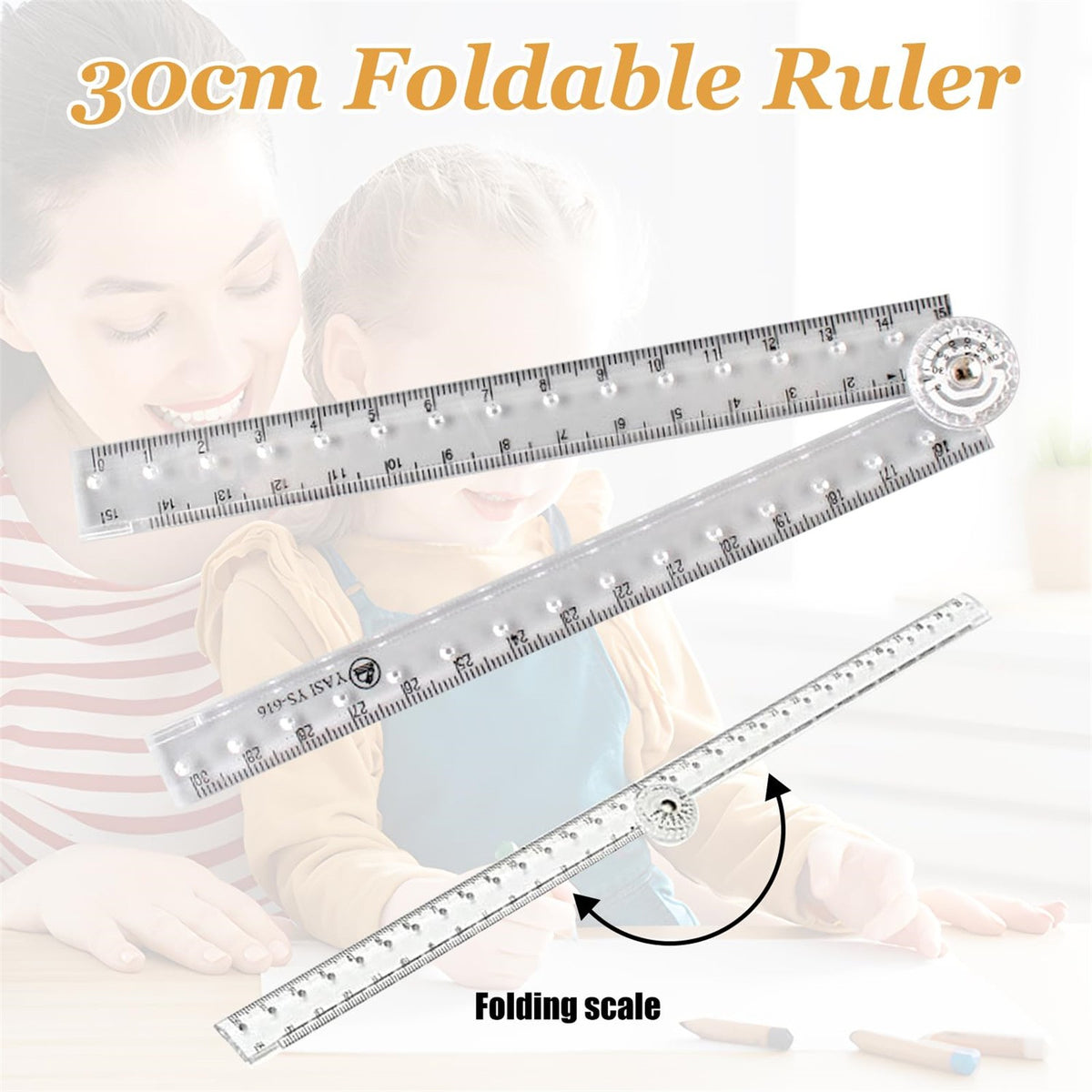 Wooden Writing Pencils And Foldable Straight Ruler Kit For School Daily‑use