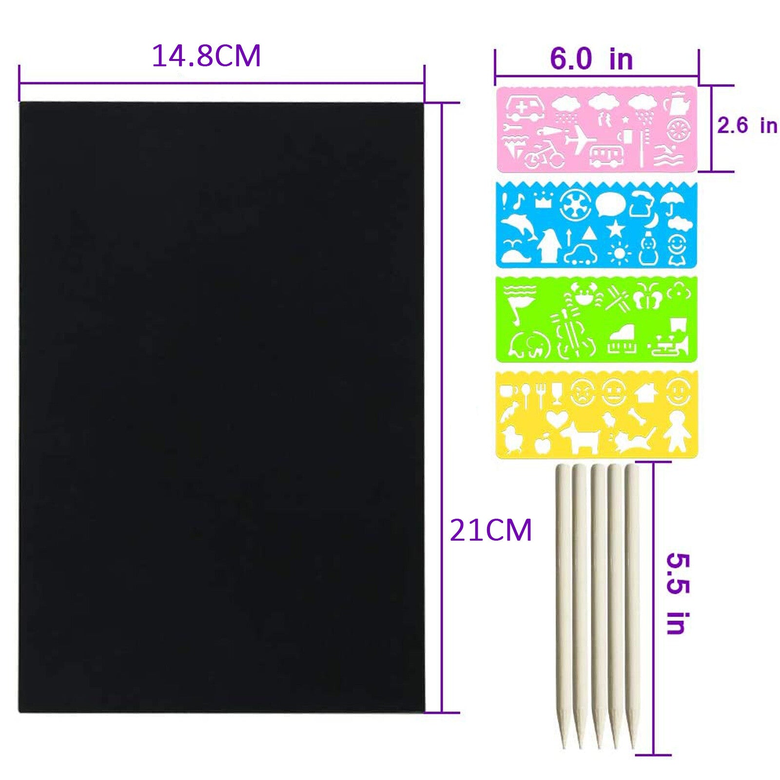 70pcs Rainbow Scratch Paper Art Set | Magic Scratch Drawing Craft Kit for Kids