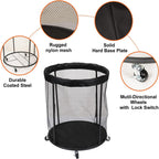 Garage Sports Ball Storage Cart | Rolling Mesh Organizer for Basketball, Soccer & Equipment