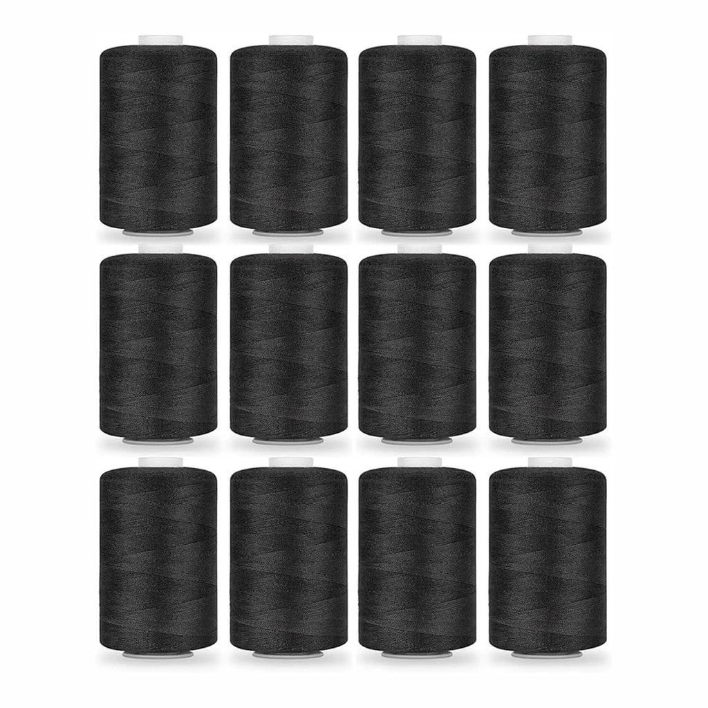 8pcs Polyester Sewing Thread Spools 500m | Black & White Quilting Embroidery Thread Set