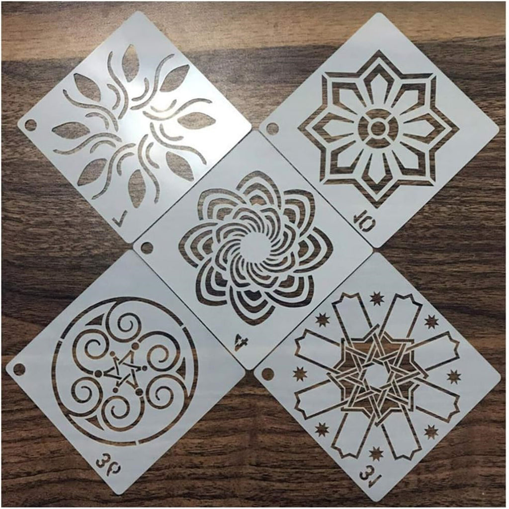 72PCS Mandala Painting Stencils DIY Drawing Templates Craft Scrapbooking Tool