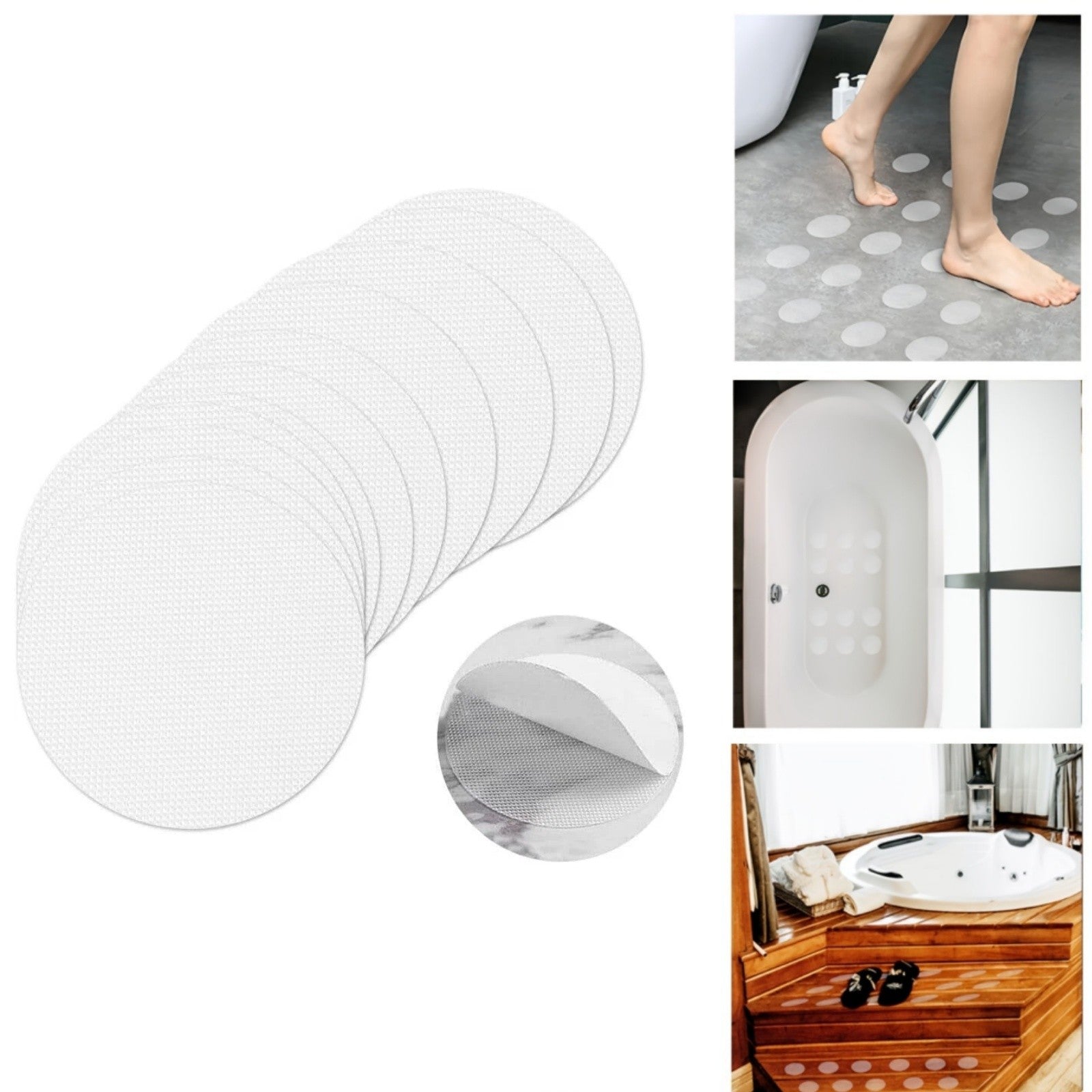 40 Pack Non Slip Bath and Shower Stickers – Anti Skid PEVA Safety Strips for Tub, Floor and Bathroom