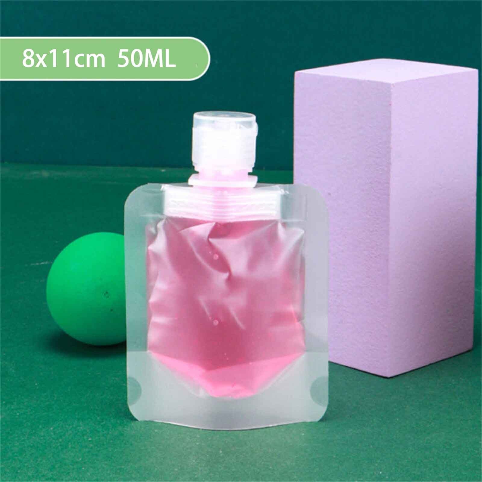 50PCS Reusable Travel Sample Pouches – Empty Plastic Bags for Makeup, Lotion, Shampoo and Liquid Toiletries