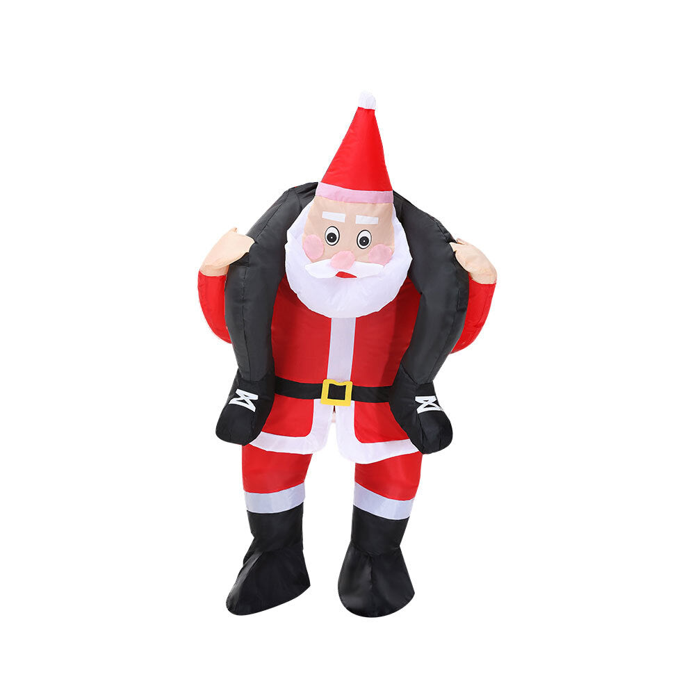 Riding Santa Inflatable Costume Suit Christmas Cosplay Party Decor Adult Kids OD