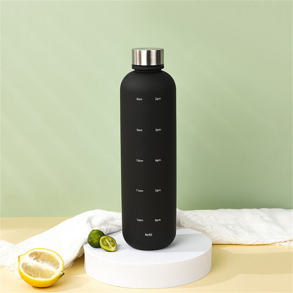 1L Motivational Water Bottle with Time Markings | BPA-Free Tritan Sports Drink Bottle