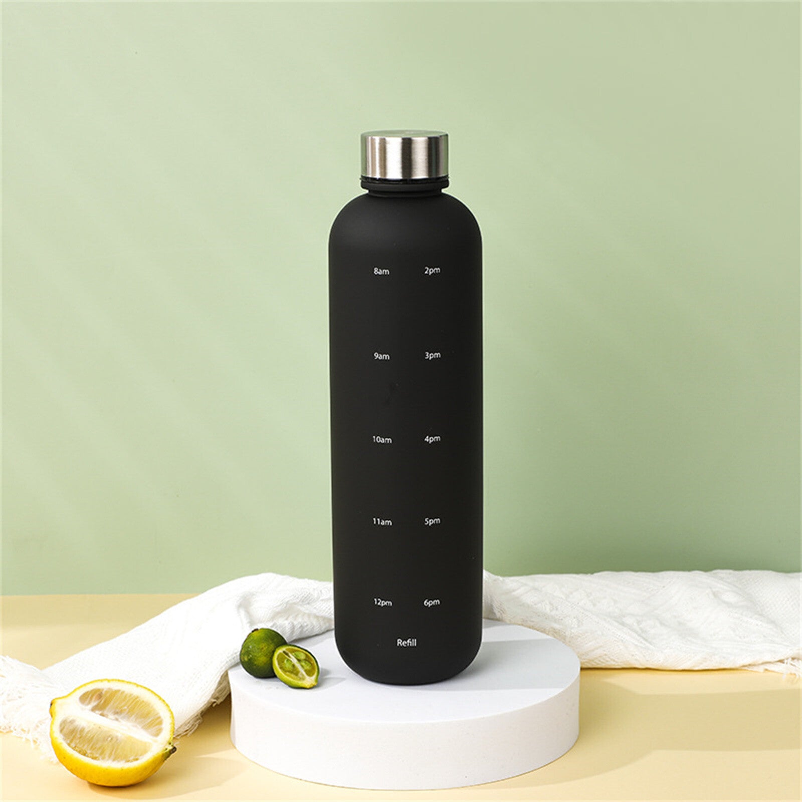 1L Motivational Water Bottle with Time Markings | BPA-Free Tritan Sports Drink Bottle