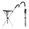 Foldable Walking Cane Chair Adjustable Portable Seat Stool Lightweight Mobility Aid