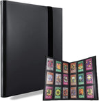 Black 9 pocket card binder with open pages