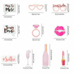 Bride To Be Photo Booth Props Set – 10pcs Hens Party Bridal Shower Selfie Props