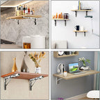 2 Pack Stainless Steel Folding Shelf Brackets – Heavy Duty Wall Mount Table and Bench Support 250mm