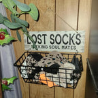 Lost Socks Laundry Basket Sign – Wall Mounted Laundry Room Sock Organizer