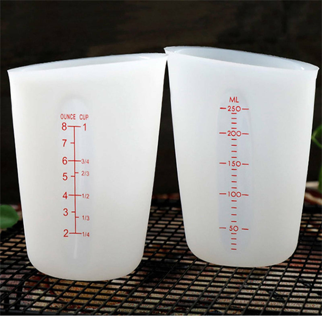 2pcs Silicone Measuring Cups 250ml/500ml | Reusable Resin Mixing Cup for DIY Craft & Jewelry