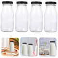 16PCS 300ml Glass Milk Bottles with Screw Top Lids - Reusable Clear Beverage Storage Bottles