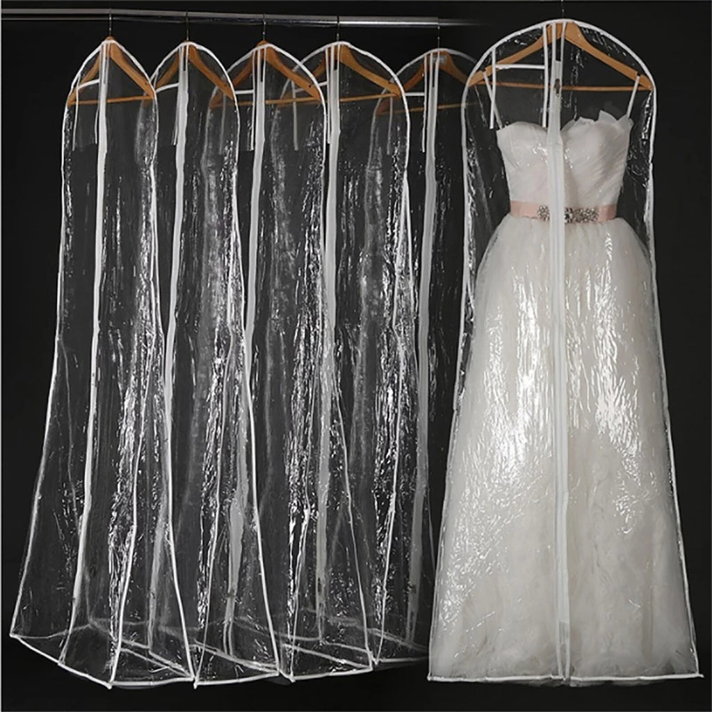 Clear Garment Bag Dustproof Dress Cover PVC Wedding Dress Suit Storage Bag
