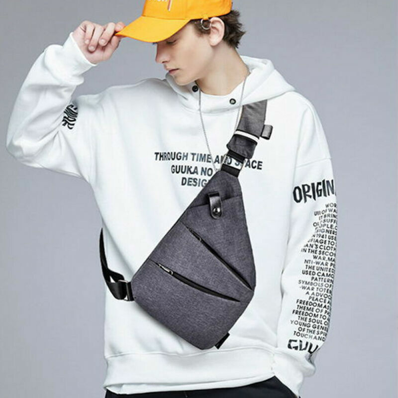 Men’s Anti Theft Travel Shoulder Bag - Waterproof Portable Chest Sling Pocket Bag