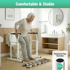 Toilet Support Frame Safety Grab Rail with Storage Basket Non-Slip Toilet Aid for Elderly & Disabled